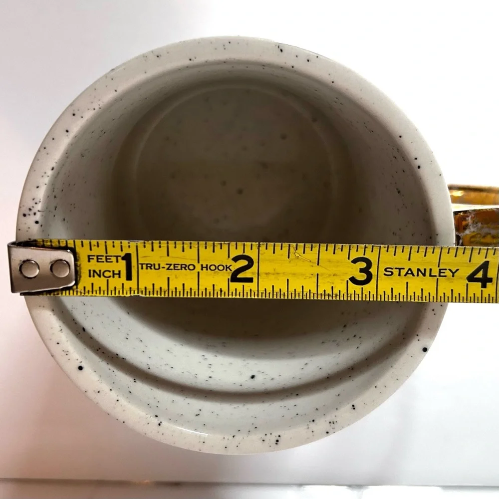 Anthropologie Light and Love Mug Gold Crackle Handle
